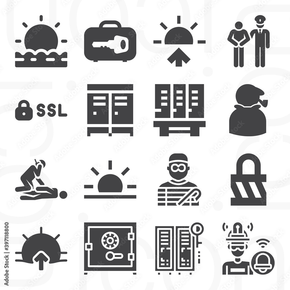 16 pack of wallace  filled web icons set