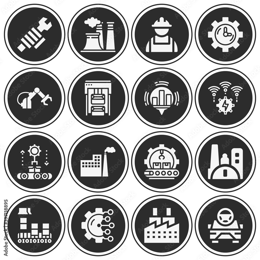 16 pack of industries filled web icons set 16 pack of industries filled web icons set