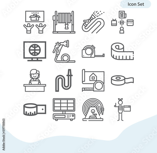Simple set of duct related lineal icons.