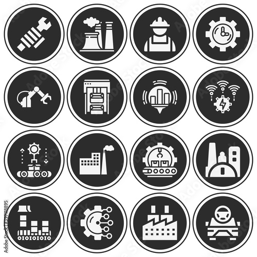 16 pack of industries  filled web icons set