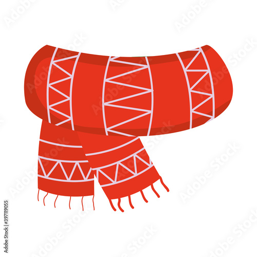 winter scarf with zig zag style vector design