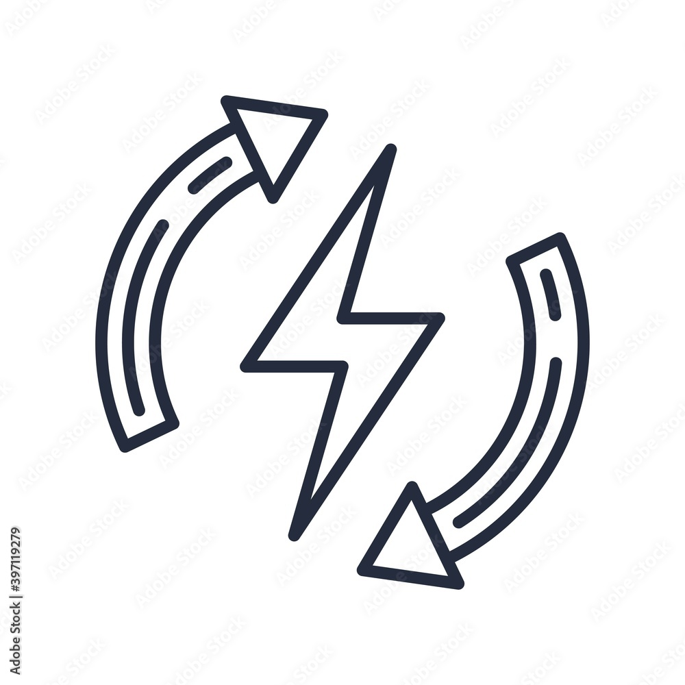 Renewable energy icon. Thunder, lightning sign. Vector illustration. Renewable energy icon. Thunder, lightning sign. Vector illustration.