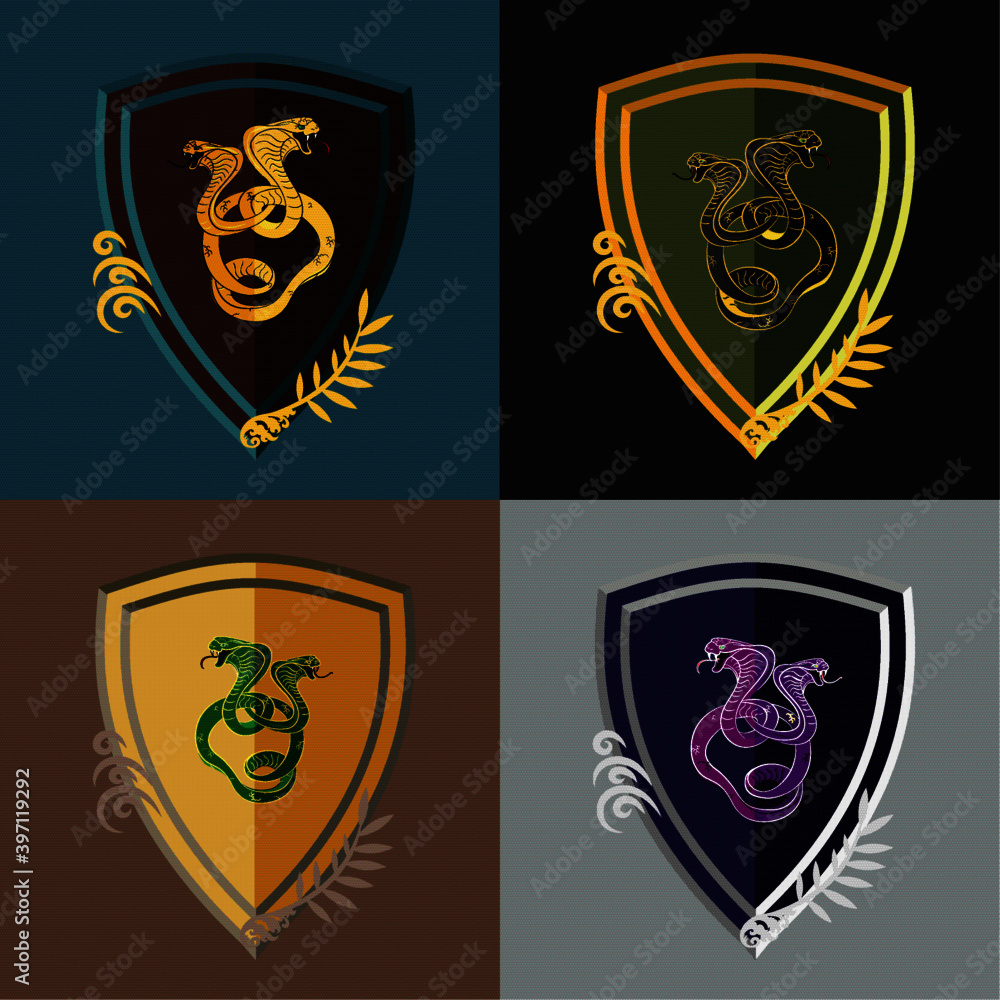 set of heraldic shields set of heraldic shields