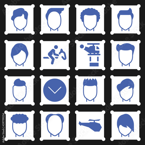 16 pack of stone facing  filled web icons set
