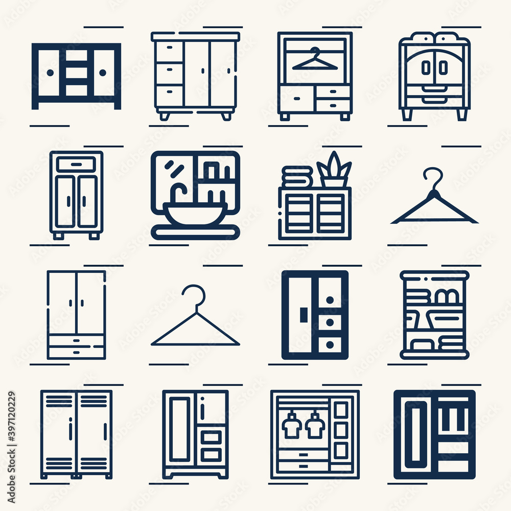 Simple set of built in related lineal icons. Simple set of built in related lineal icons.