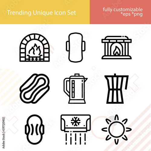 Simple set of stir up related lineal icons.