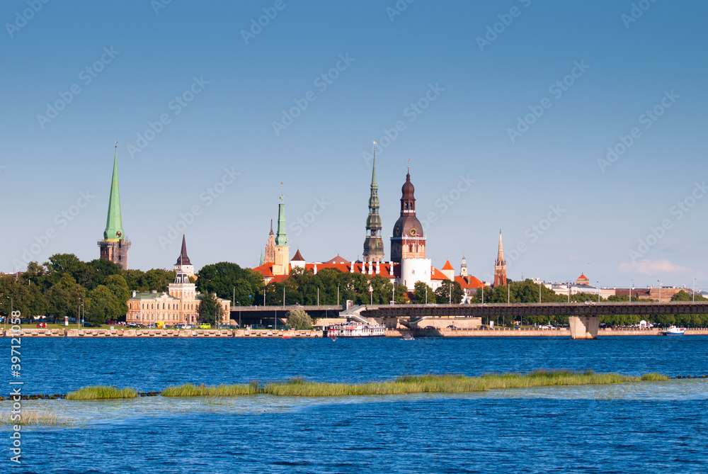 Riga, Latvia,city view from the embankment