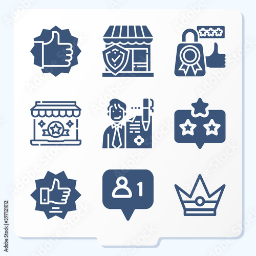 Simple set of 9 icons related to guidelines