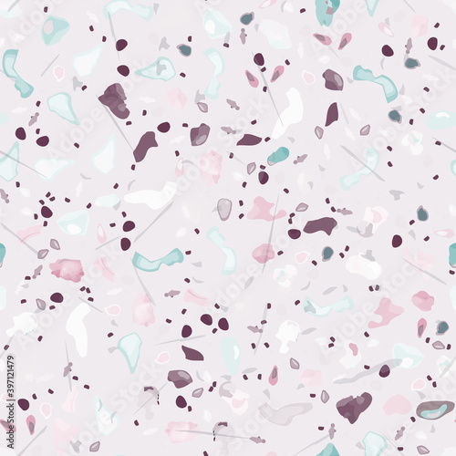 Terrazzo Texture Vector. Flooring Seamless Pattern