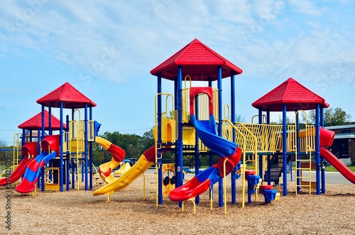 Wallpaper Mural Colorful playground in the elementary school, New York. Empty due to Covid-19 pandemic, October 2020 Torontodigital.ca