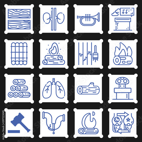 16 pack of wind instrument  lineal web icons set