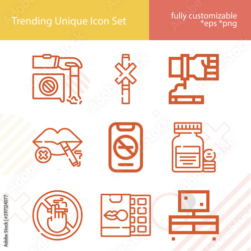 Simple set of resign related lineal icons.