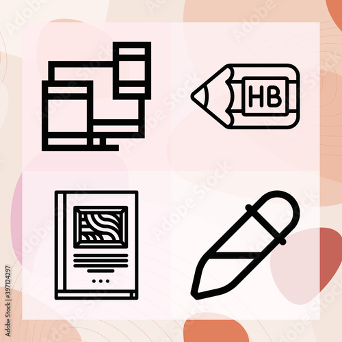 Simple set of victorian related lineal icons