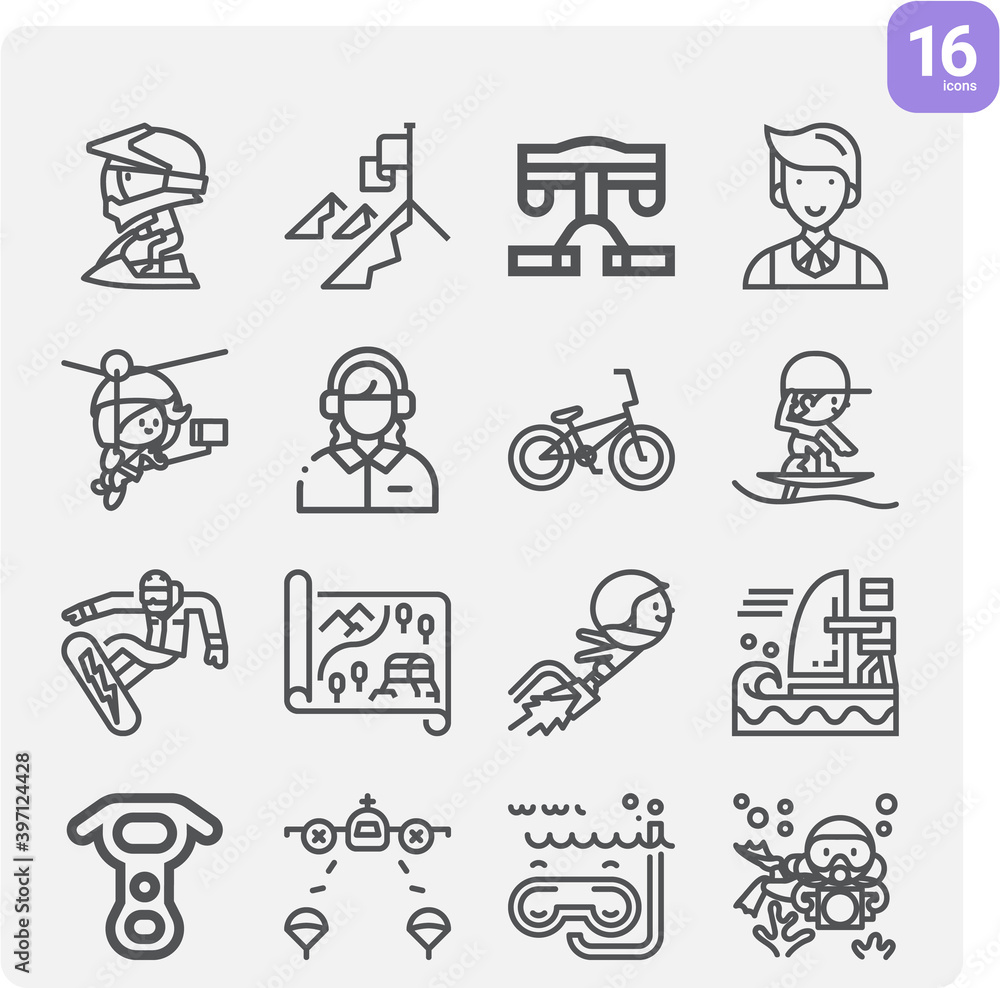 Fototapeta premium Simple set of members related lineal icons.