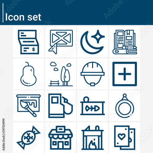 Simple set of building related lineal icons.