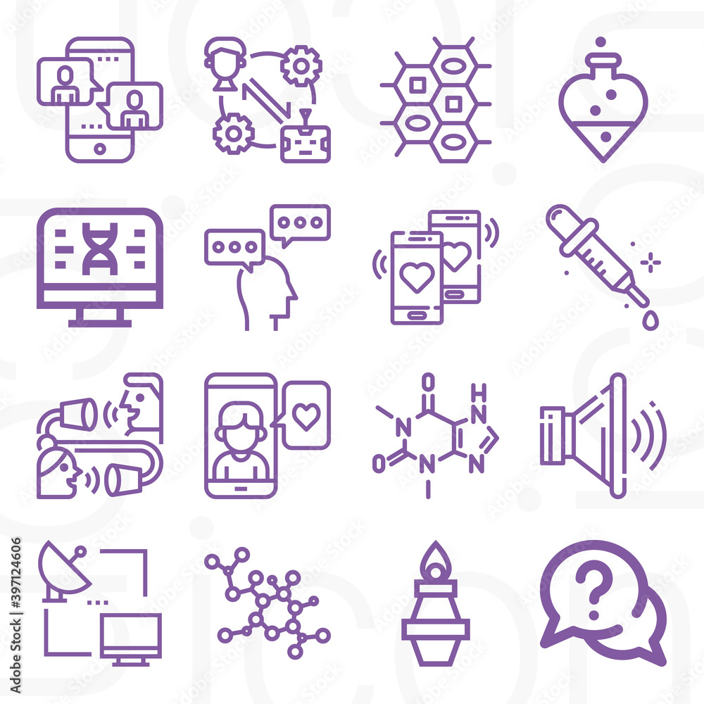 16 pack of social relation lineal web icons set 16 pack of social relation lineal web icons set