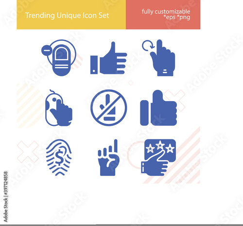 Simple set of feel related filled icons.