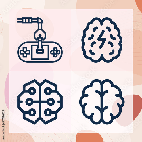 Simple set of unconscious mind related lineal icons