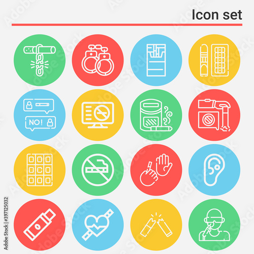 16 pack of go forth lineal web icons set