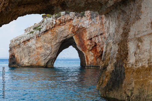 Picturesque caves of Zakynthos island (Greece)