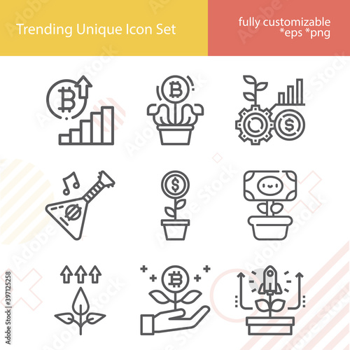 Simple set of differentiation related lineal icons.
