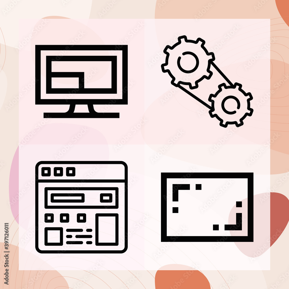 Simple set of torque related lineal icons Simple set of torque related lineal icons