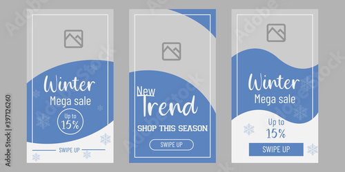 winter sale Instagram stories design template, Clean & Modern