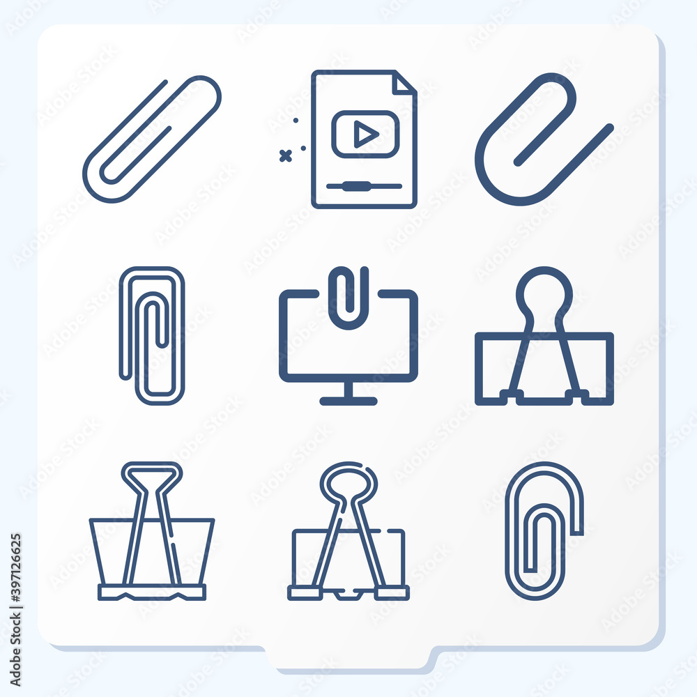 Simple set of 9 icons related to hair slide Simple set of 9 icons related to hair slide