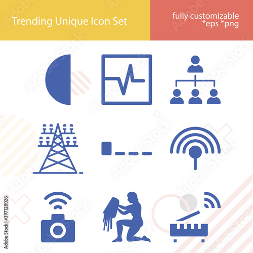Simple set of modulation related filled icons.