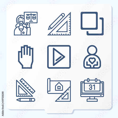 Simple set of 9 icons related to honest