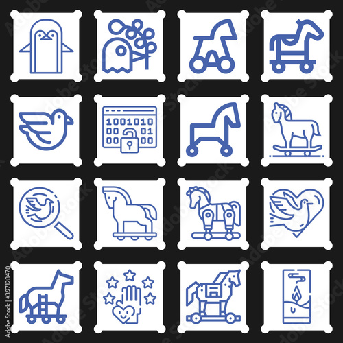 16 pack of wanting  lineal web icons set