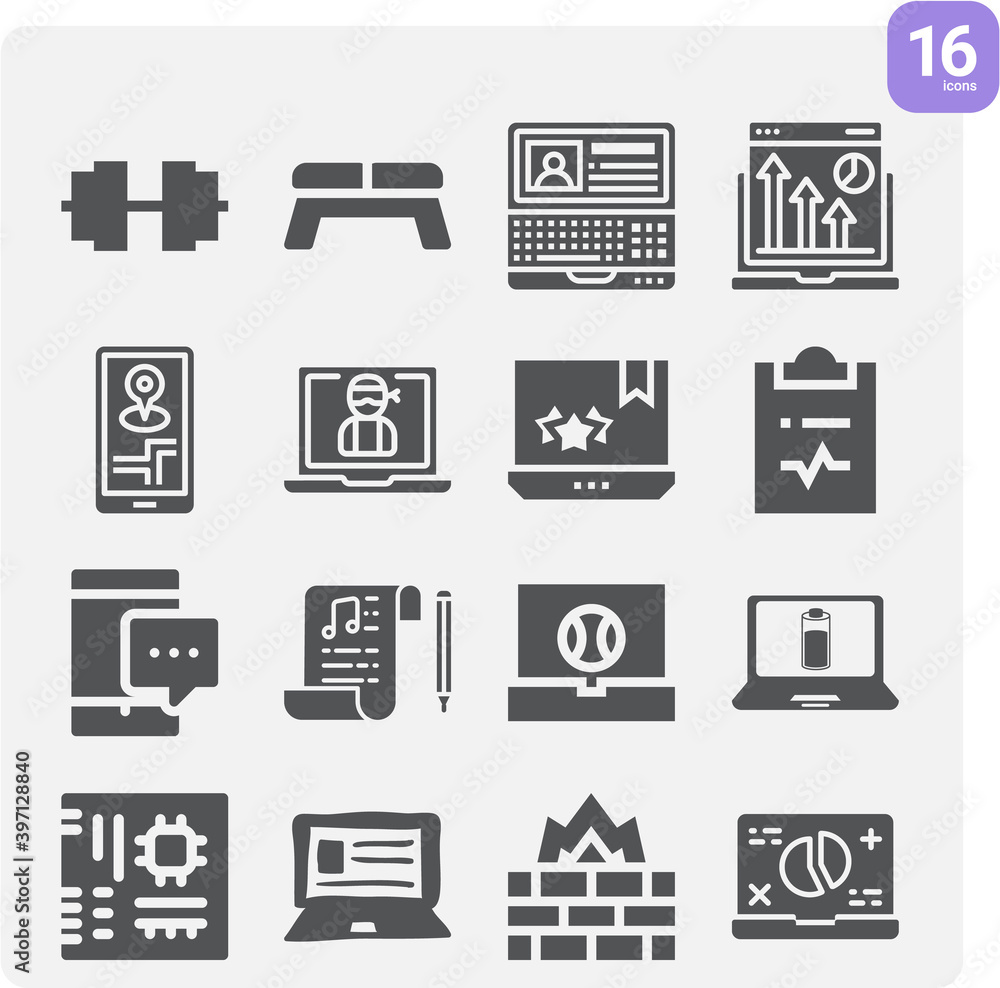 Simple set of illuminated related filled icons. Simple set of illuminated related filled icons.