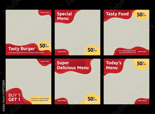Yellow Red Instagram Feed Post Restaurant