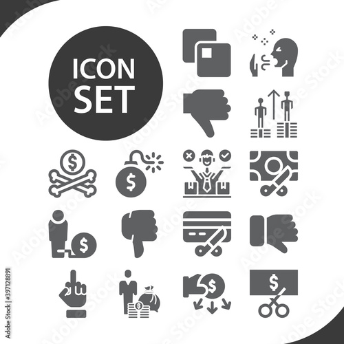 Simple set of liability related filled icons.