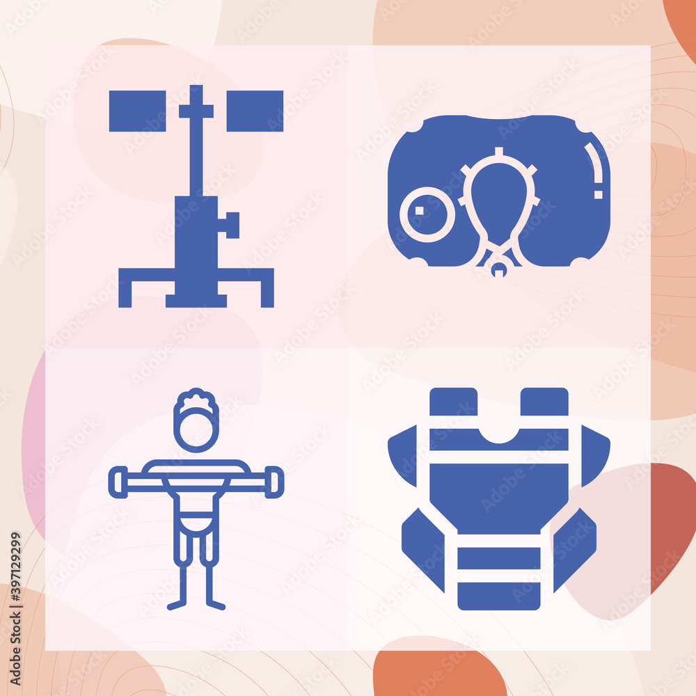 Simple set of shoulders related filled icons Simple set of shoulders related filled icons
