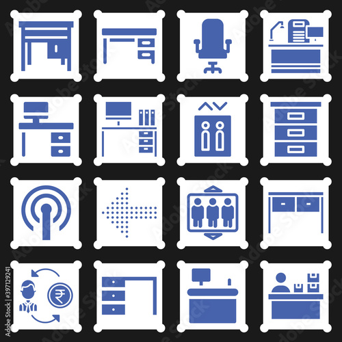 16 pack of overhead  filled web icons set