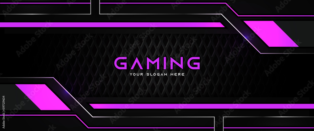 Green Purple Gaming  Banner - Venngage