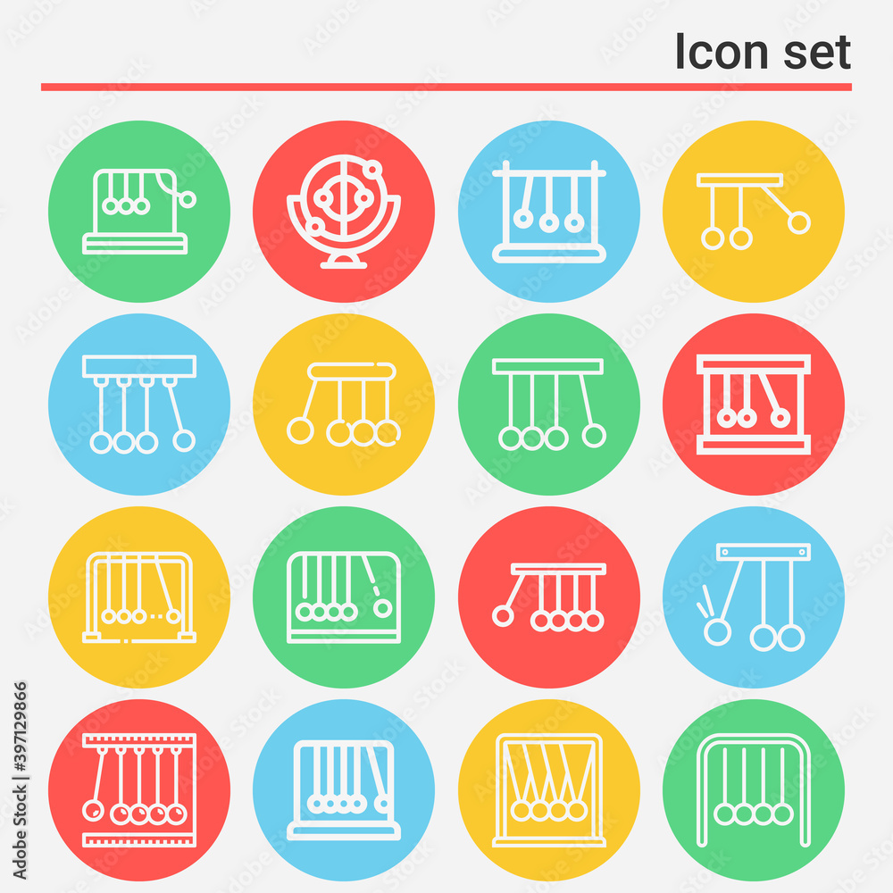 16 pack of newton cradle lineal web icons set 16 pack of newton cradle lineal web icons set