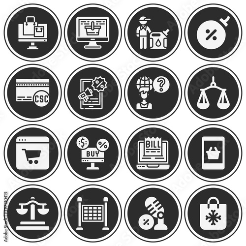16 pack of executive department  filled web icons set