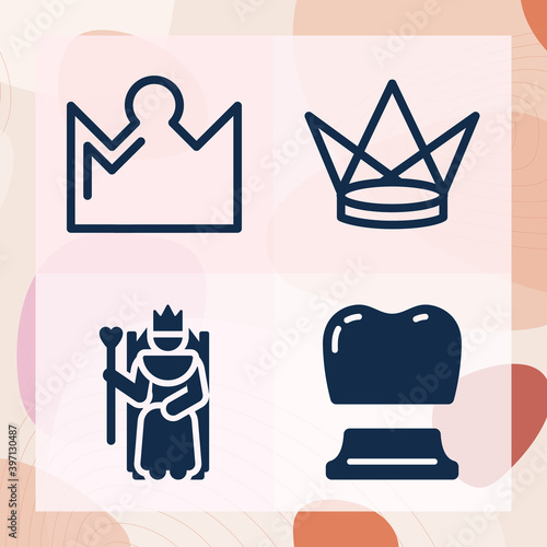 Simple set of princess related filled icons