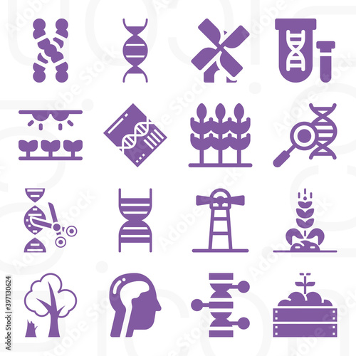 16 pack of forestry  filled web icons set
