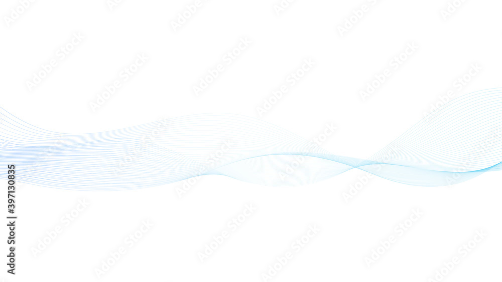 Blue luxury lines blend smooth wave flowing abstract background vector illustration.