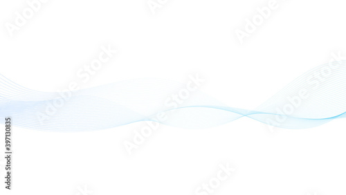 Blue luxury lines blend smooth wave flowing abstract background vector illustration.