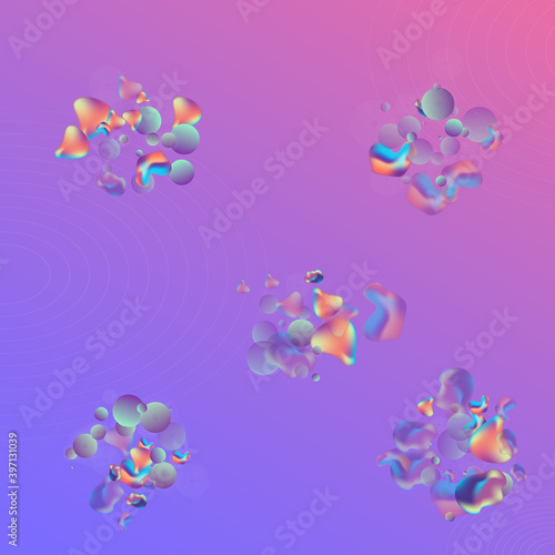 Light 3d Digital Vector Blue Background. Minimal 