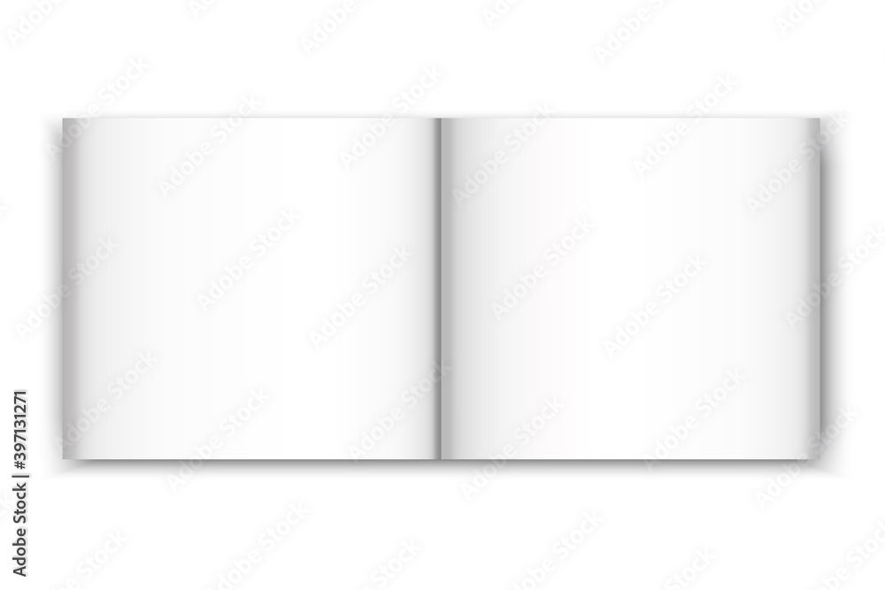 Blank album white. Mock up empty paper blank. Brochure, book, magazine template. Stock image. EPS 10. Blank album white. Mock up empty paper blank. Brochure, book, magazine template. Stock image. EPS 10.
