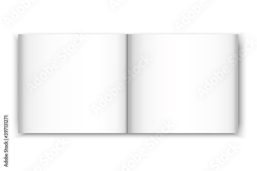 Blank album white. Mock up empty paper blank. Brochure, book, magazine template. Stock image. EPS 10.