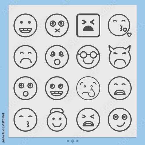 Simple set of shame related lineal icons.