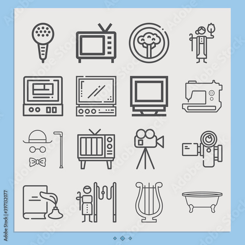 Simple set of cameras related lineal icons.