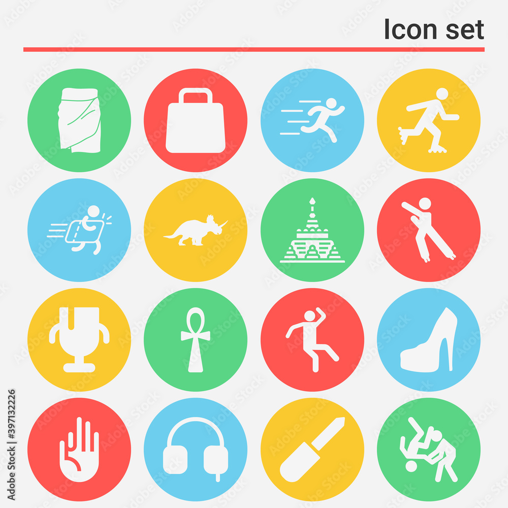 16 pack of pray  filled web icons set