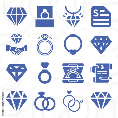 16 pack of amendments  filled web icons set